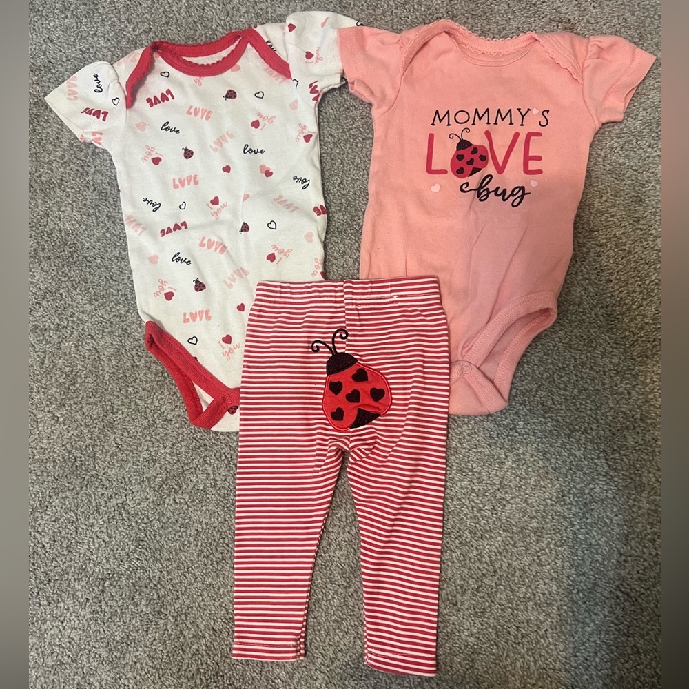 Koala Baby Ladybug Bodysuit and Pant Set - 0-3M